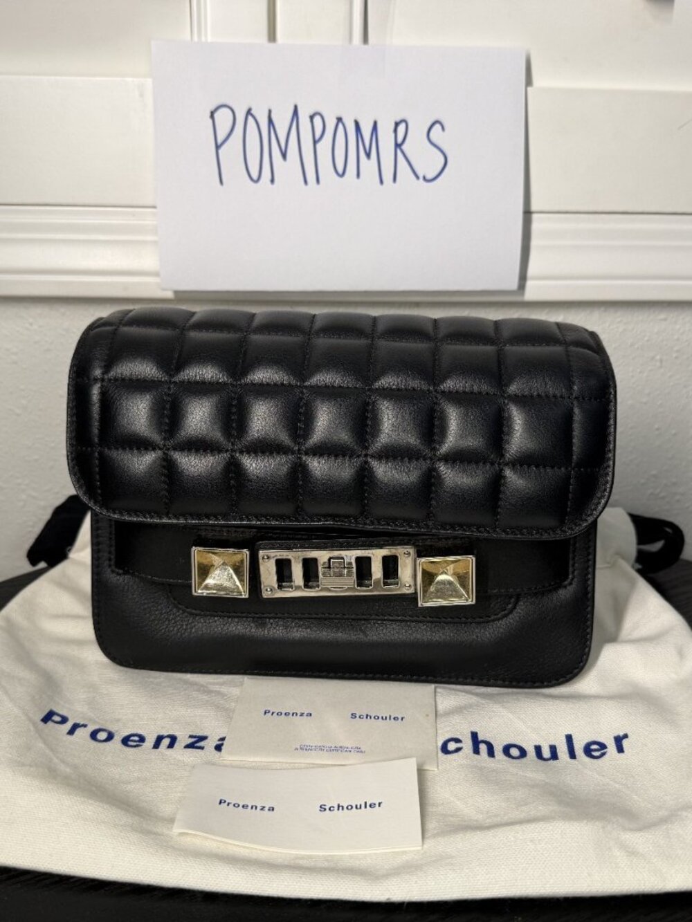 Proenza Schouler Quilted Mixed Metal PS11 Mini Leather Crossbody Bag